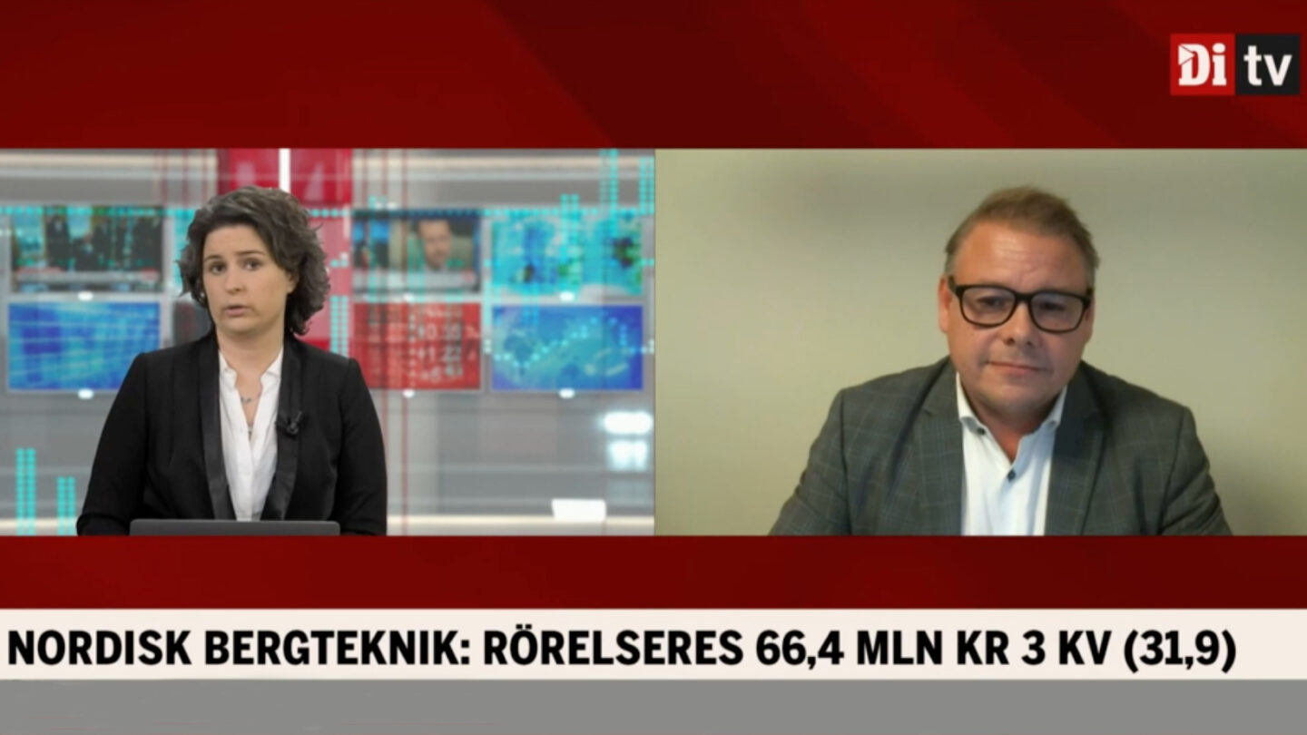 DI TV LIVE: Nordisk Bergteknik fördubblar rörelseresultatet i kvartal tre.