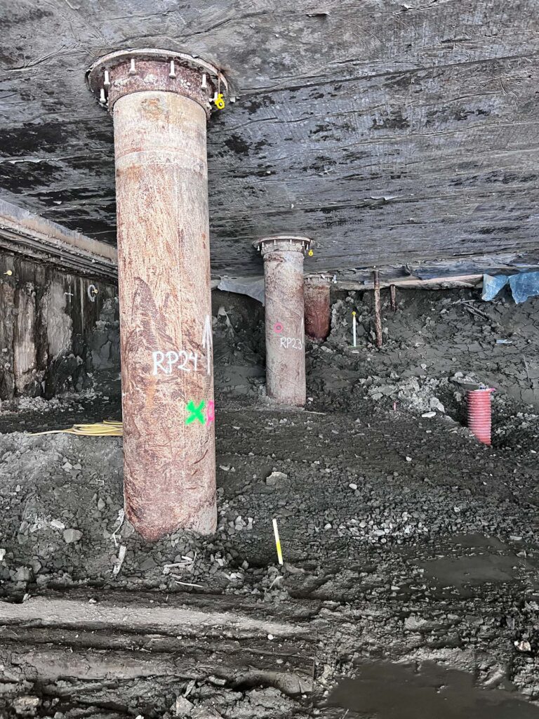 Haga Station Västlänken under mark med pelare